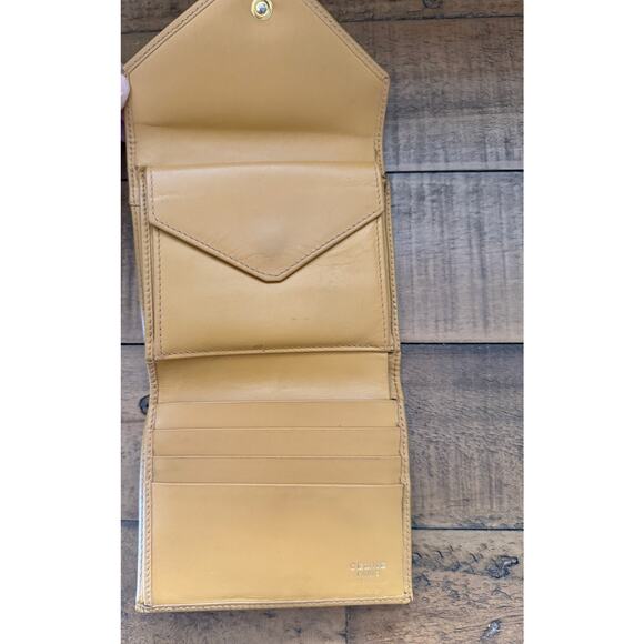 Vintage CELINE Wallet Women's Leather Monogram Fold French Paris France 90s - Picture 7 of 9